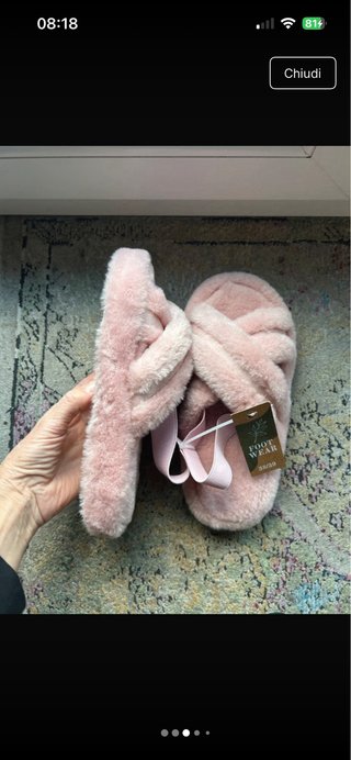 Pantofole casa pelo rosa tg.38/39
