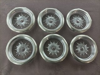 Set 6 Bicchieri Cristallo con Sottobicchieri