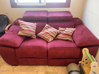 Sofá relax eléctrico granate
