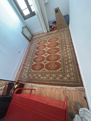 Alfombra de lana tradicional tonos tierra. 2x2,45m