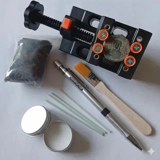 Kit de limpieza de monedas cera soporte prensa