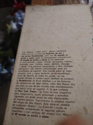 Libro El. Mundo es ancho y ajeno