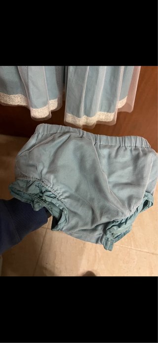 Vestido niña 2-3 años azul y blanco