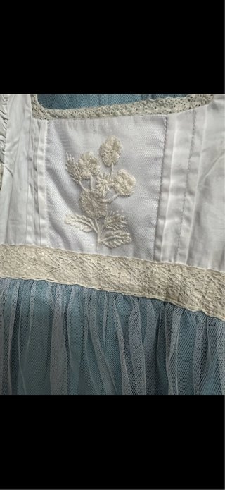 Vestido niña 2-3 años azul y blanco