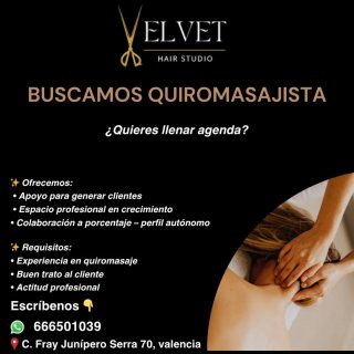 Quiromasajista espacio disponible