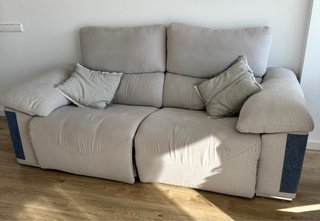 Sofá 2 plazas reclinable eléctrico beige
