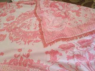 Colcha vintage rosa floral