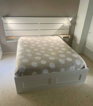 Cama 160cm con cabecero y mesitas