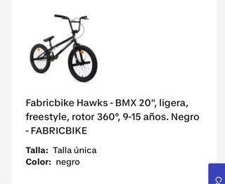 Bicicleta BMX Fabricbike Negra