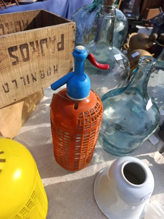 Sifón antiguo de vidrio