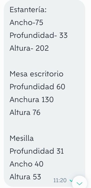 Mesa de escritorio, mesita y estanteria