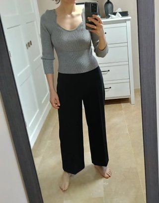 Top canalé Tintoretto gris talla M