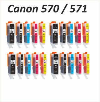 20 Cartuchos Canon 570 XL - 571 XL Compatibles