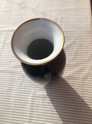 Jarrón Porcelana HISPANIA C.H. Azul y Dorado