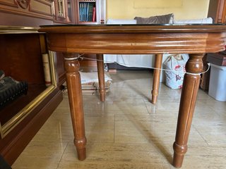 Mesa camilla cristal y madera
