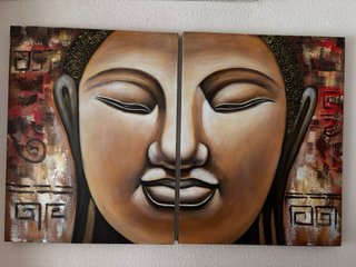 Cuadro Buda Lienzo 2 Piezas