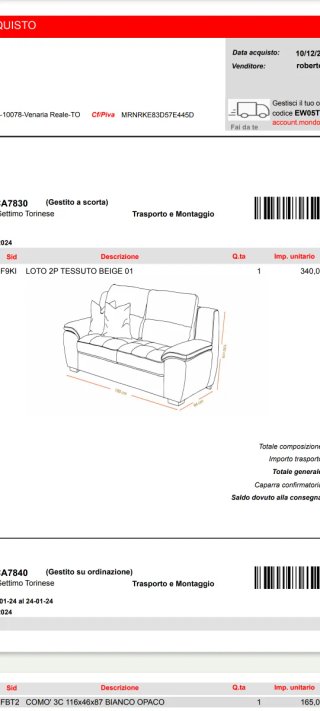 Divano Monoconvenienza 2 posti tessuto marrone