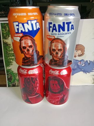 4 lattine Fanta e Coca-Cola Star Wars