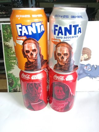 4 lattine Fanta e Coca-Cola Star Wars