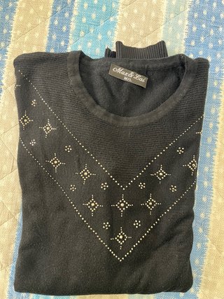 Maglia Max & Lai nera donna con perline M
