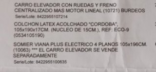 Cama articulada eléctrica