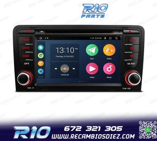RADIO GPS ANDROID 12 AUDI A3 8P 8PA USB GPS TACTIL HD OCTA-C