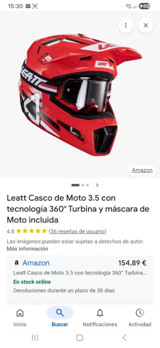Casco adulto Leatt 3.5 XL con Gafas
