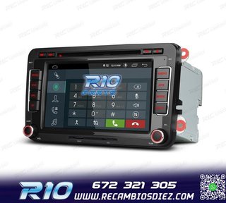 RADIO GPS ANDROID 13 PARA VOLKSWAGEN VW SEAT SKODA TOURAN 7"