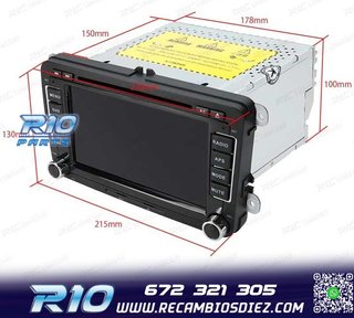 RADIO GPS ANDROID 13 PARA VOLKSWAGEN VW SEAT SKODA TOURAN 7"