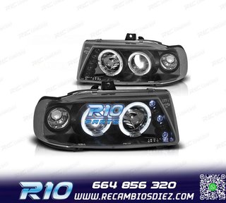 FAROS SEAT IBIZA CORDOBA 6K 93-99 OJOS ANGEL FONDO NEGRO
