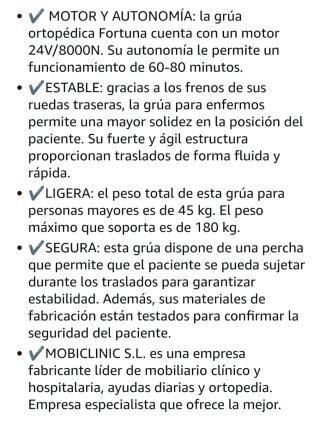 Grúa eléctrica personas mayores