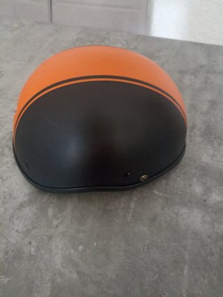 Casco Moto Talla L Naranja y Negro