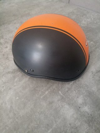 Casco Moto Talla L Naranja y Negro