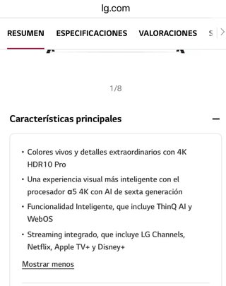 TV LG UHD AI ThinQ 50 50UR78 Nueva