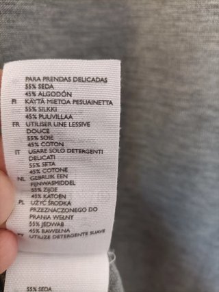Jersey de entretiempo azul y gris de seda/algodón