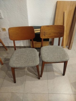 Juego 4 Sillas Comedor Madera Tapizadas