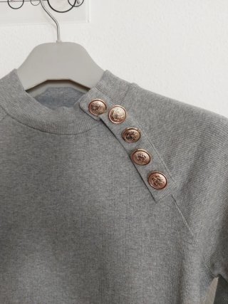 Jersey de punto gris mujer