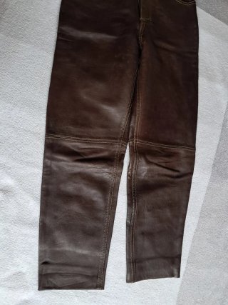 Pantalones vintage piel ovino marrones