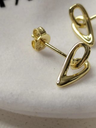 Pendientes Corazón Orgánico Dorado