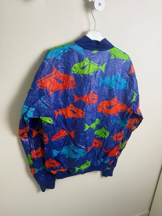 Giacca Vintage Reebok Pesci Fantasia