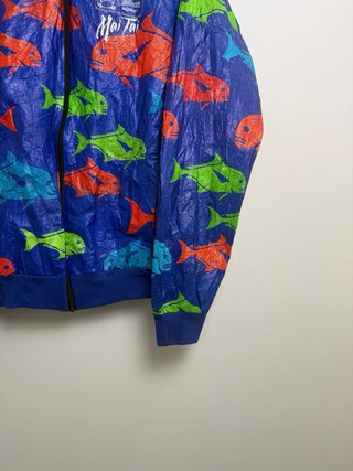 Giacca Vintage Reebok Pesci Fantasia