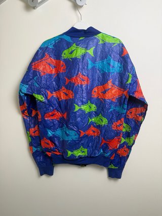 Giacca Vintage Reebok Pesci Fantasia