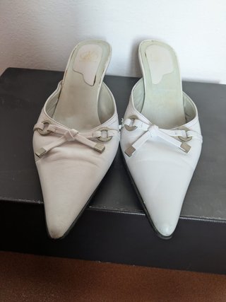 Zapatos de fiesta mujer.Tacón 3cm.Blanco.Talla 37.