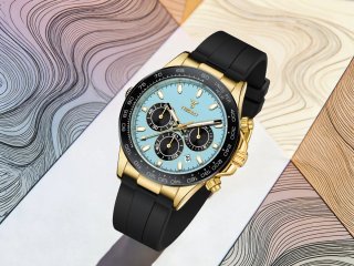 Reloj Tyberley Cronógrafo Dorado y Negro