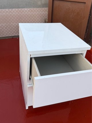 Cajonera de madera blanca 2 cajones