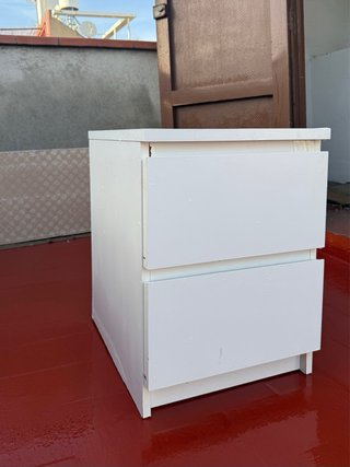Cajonera de madera blanca 2 cajones