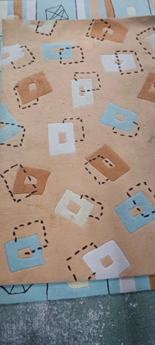 Alfombra 140x200 cm Beige y Azul