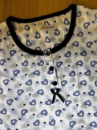 Pijama corto Notte&Baci Corazones Azul Blanco