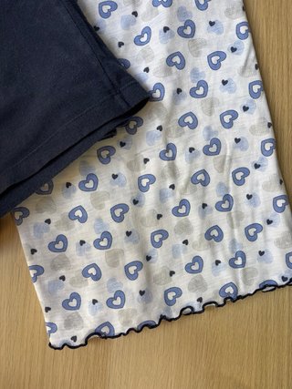Pijama corto Notte&Baci Corazones Azul Blanco
