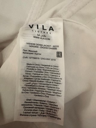 Cazadora vaquera blanca VILA Talla L